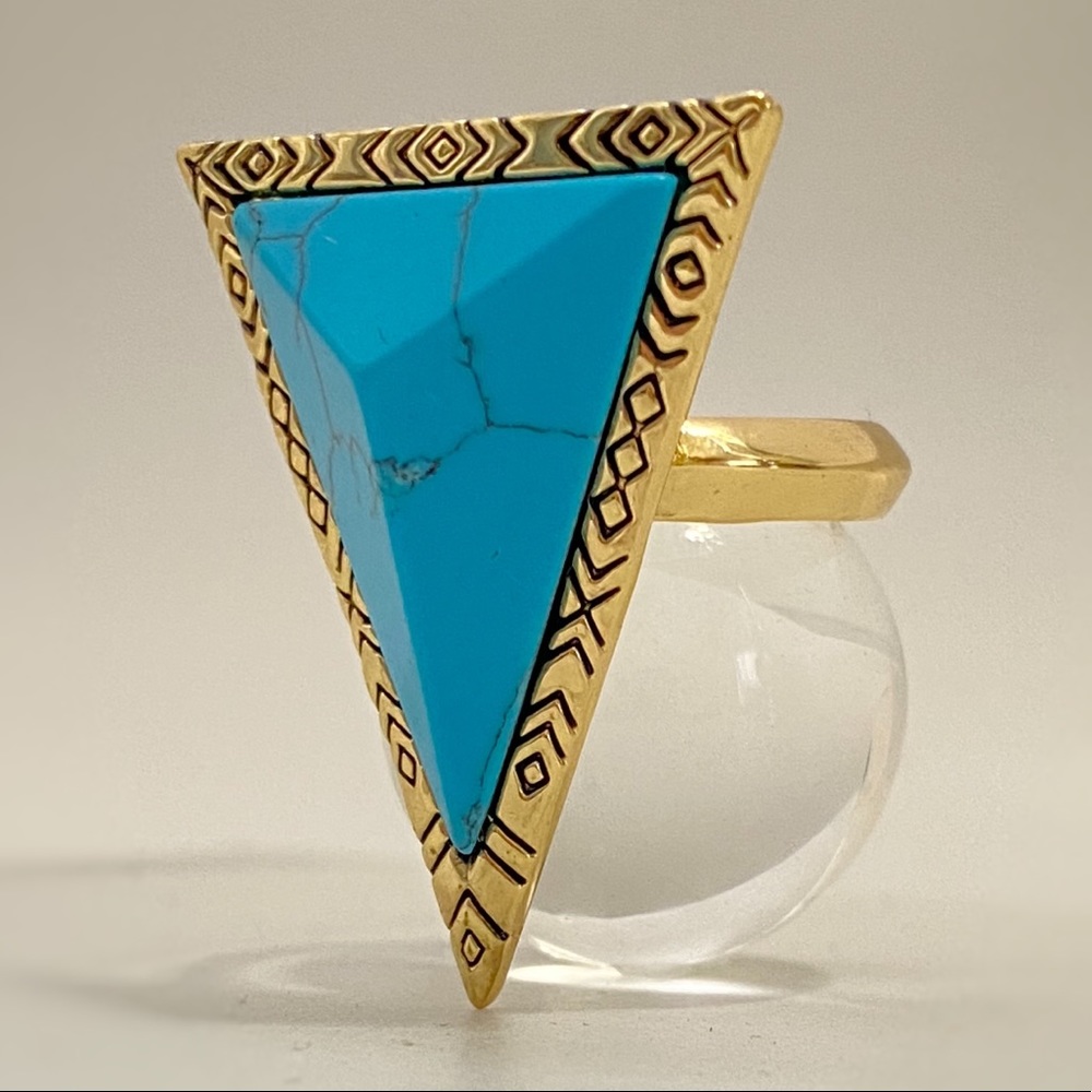 Triangle Turquoise Stone Ring